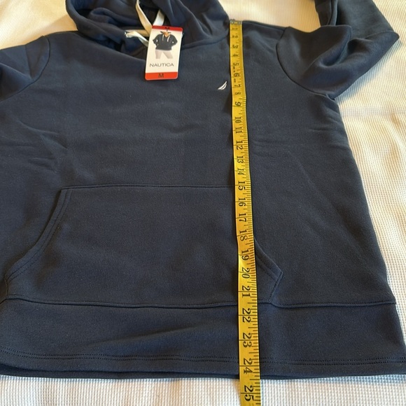 Woman Nautica Hoodie with V Neck and front pockets Size Medium Navy Blue - Picture 11 of 13